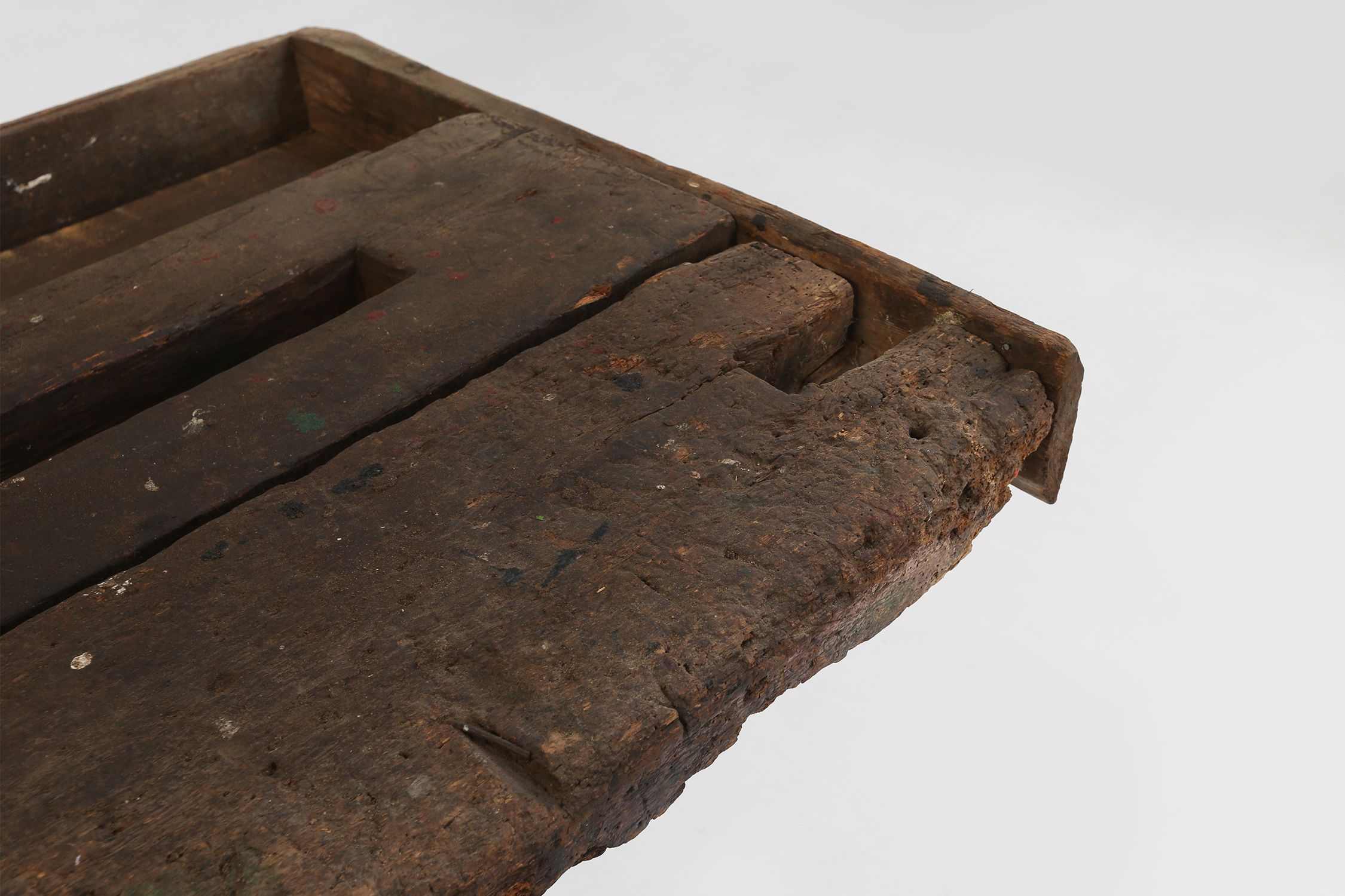 Industrial Oak Workbench with Exceptional Patina, Belgium ca. 1850thumbnail